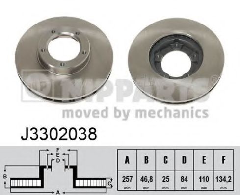 NIPPARTS - J3302038 - Тормозной диск (Тормозная система)