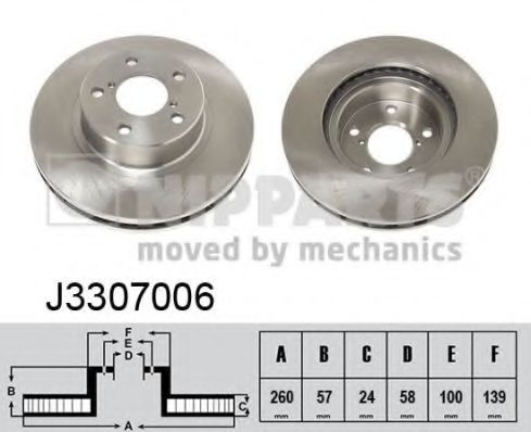 NIPPARTS - J3307006 - Тормозной диск (Тормозная система)