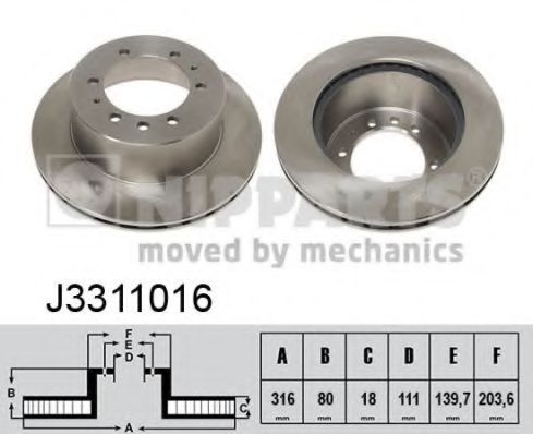 NIPPARTS - J3311016 - Тормозной диск (Тормозная система)