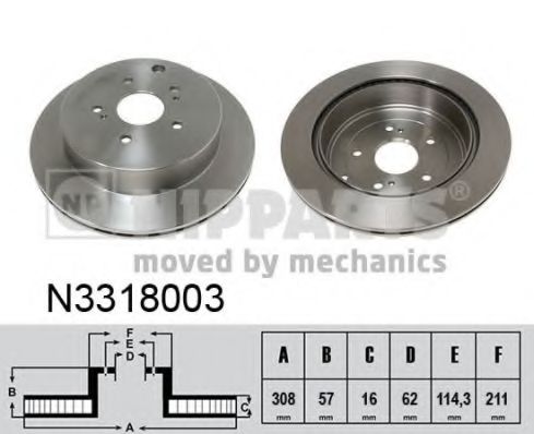 NIPPARTS - N3318003 - Тормозной диск (Тормозная система)