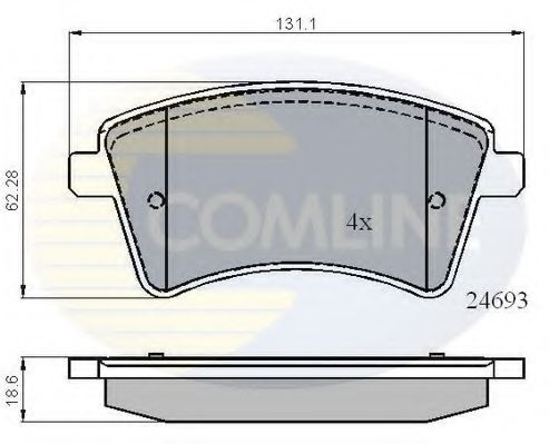 COMLINE - CBP01707 - Комплект тормозных колодок, дисковый тормоз (Тормозная система)