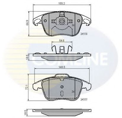 COMLINE - CBP01720 - Комплект тормозных колодок, дисковый тормоз (Тормозная система)