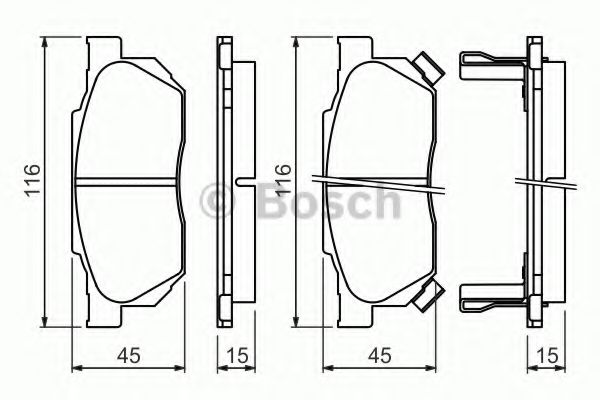 BOSCH - 0 986 490 440 - Комплект тормозных колодок, дисковый тормоз (Тормозная система)