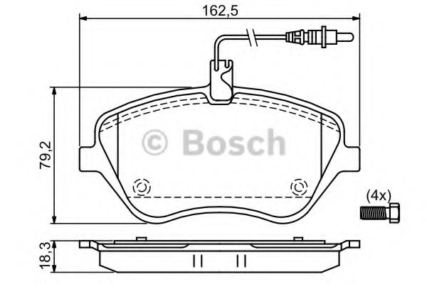 BOSCH - 0 986 494 098 - Комплект тормозных колодок, дисковый тормоз (Тормозная система)