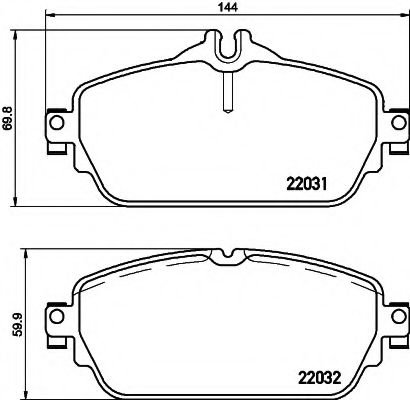 HELLA PAGID - 8DB 355 021-551 - Комплект тормозных колодок, дисковый тормоз (Тормозная система)