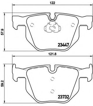 BREMBO - P 06 056 - Комплект тормозных колодок, дисковый тормоз (Тормозная система)