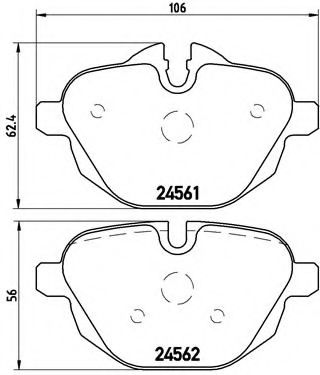 BREMBO - P 06 064 - Комплект тормозных колодок, дисковый тормоз (Тормозная система)