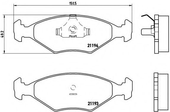 BREMBO - P 23 040 - Комплект тормозных колодок, дисковый тормоз (Тормозная система)