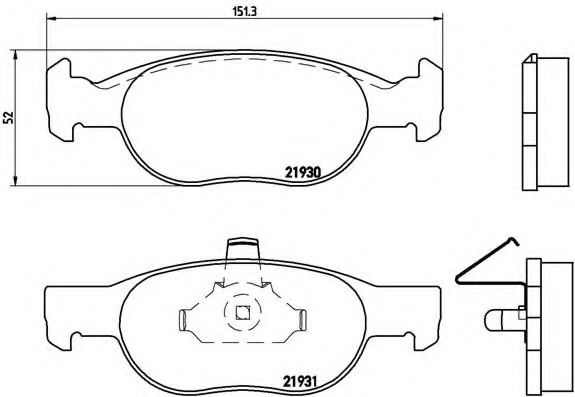 BREMBO - P 23 073 - Комплект тормозных колодок, дисковый тормоз (Тормозная система)