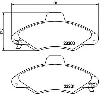 BREMBO - P 24 045 - Комплект тормозных колодок, дисковый тормоз (Тормозная система)