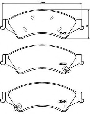 BREMBO - P 24 153 - Комплект тормозных колодок, дисковый тормоз (Тормозная система)