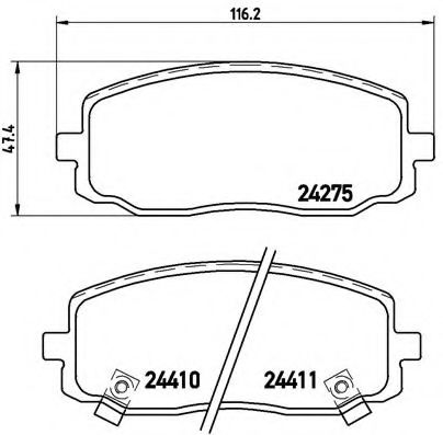 BREMBO - P 30 032 - Комплект тормозных колодок, дисковый тормоз (Тормозная система)