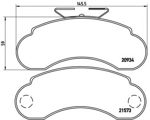 BREMBO - P 50 021 - Комплект тормозных колодок, дисковый тормоз (Тормозная система)