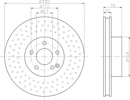 HELLA - 8DD 355 106-841 - Тормозной диск (Тормозная система)