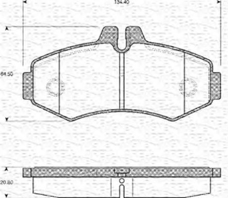 MAGNETI MARELLI - 363702161094 - Комплект тормозных колодок, дисковый тормоз (Тормозная система)