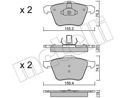 METELLI - 22-0599-1 - Комплект тормозных колодок, дисковый тормоз (Тормозная система)