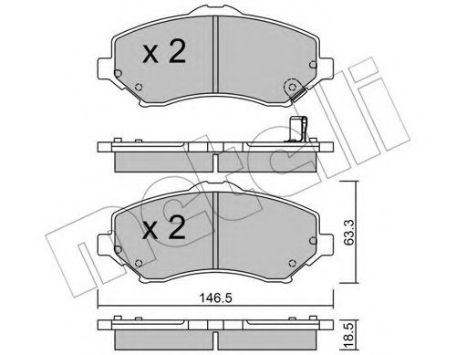 METELLI - 22-0862-1 - Комплект тормозных колодок, дисковый тормоз (Тормозная система)