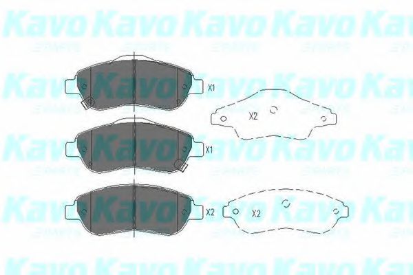 KAVO PARTS - KBP-2041 - Комплект тормозных колодок, дисковый тормоз (Тормозная система)