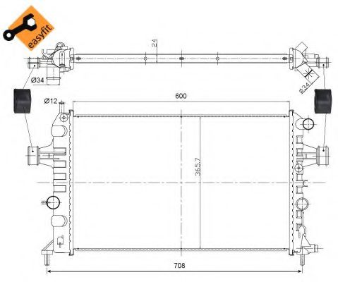 NRF - 54668 - Радиатор, охлаждение двигателя (Охлаждение)