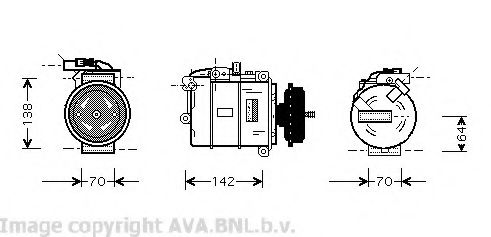 AVA QUALITY COOLING - VWK087 - Компрессор, кондиционер (Кондиционер)