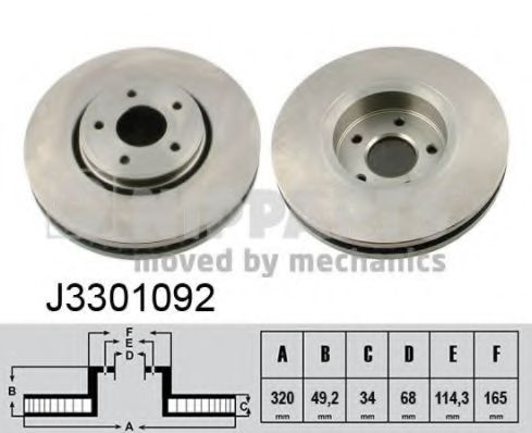 NIPPARTS - J3301092 - Тормозной диск (Тормозная система)