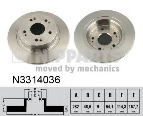 NIPPARTS - N3314036 - Тормозной диск (Тормозная система)