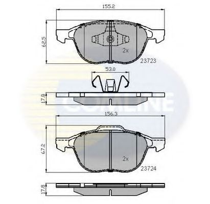 COMLINE - CBP01323 - Комплект тормозных колодок, дисковый тормоз (Тормозная система)