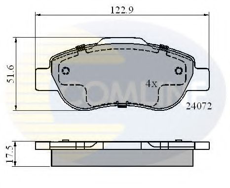 COMLINE - CBP01600 - Комплект тормозных колодок, дисковый тормоз (Тормозная система)