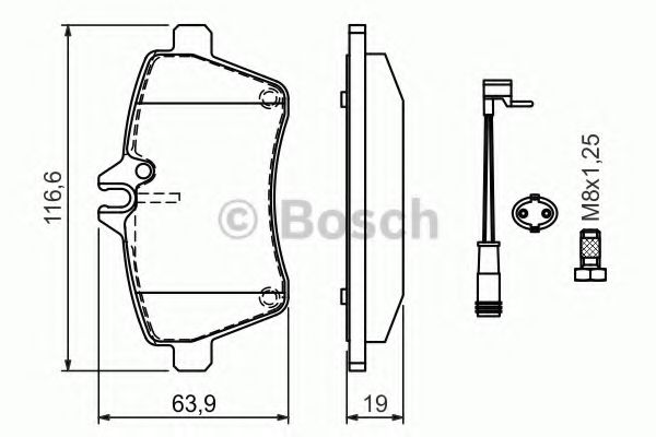 BOSCH - 0 986 494 087 - Комплект тормозных колодок, дисковый тормоз (Тормозная система)