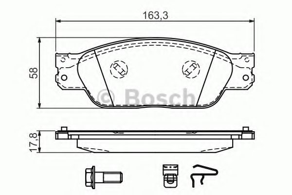 BOSCH - 0 986 494 141 - Комплект тормозных колодок, дисковый тормоз (Тормозная система)