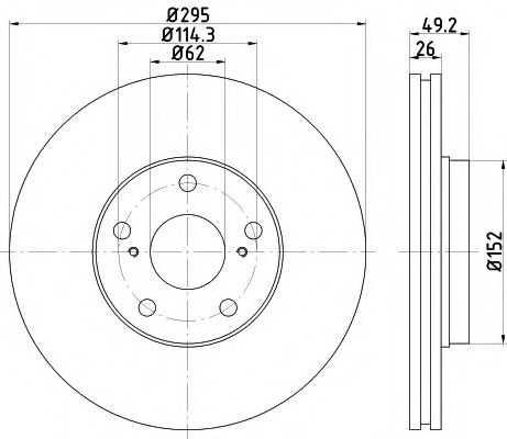 HELLA PAGID - 8DD 355 114-281 - Тормозной диск (Тормозная система)