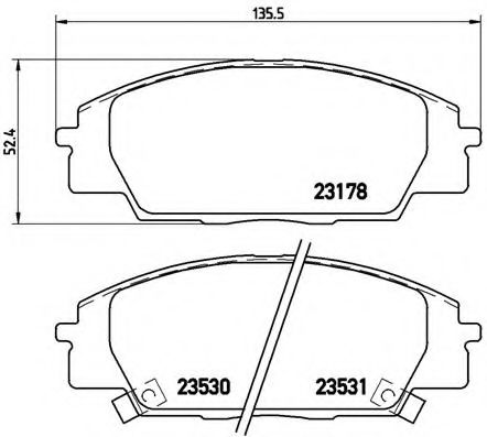 BREMBO - P 28 032 - Комплект тормозных колодок, дисковый тормоз (Тормозная система)