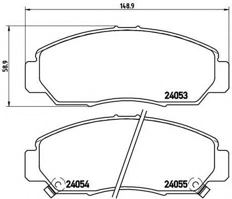 BREMBO - P 28 047 - Комплект тормозных колодок, дисковый тормоз (Тормозная система)