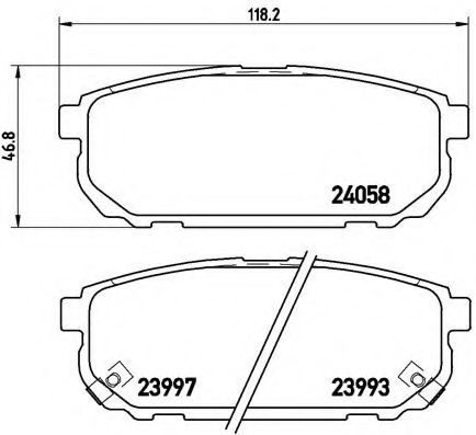 BREMBO - P 30 023 - Комплект тормозных колодок, дисковый тормоз (Тормозная система)