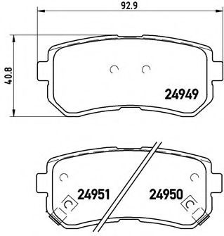 BREMBO - P 30 046 - Комплект тормозных колодок, дисковый тормоз (Тормозная система)