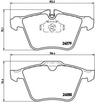 BREMBO - P 36 027 - Комплект тормозных колодок, дисковый тормоз (Тормозная система)