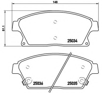 BREMBO - P 59 077 - Комплект тормозных колодок, дисковый тормоз (Тормозная система)