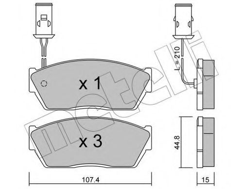 METELLI - 22-0054-1 - Комплект тормозных колодок, дисковый тормоз (Тормозная система)