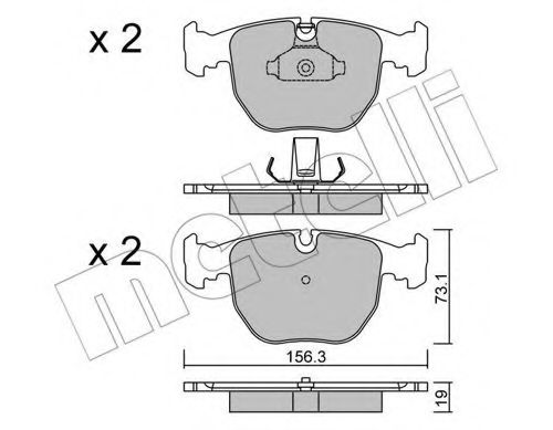 METELLI - 22-0559-0 - Комплект тормозных колодок, дисковый тормоз (Тормозная система)