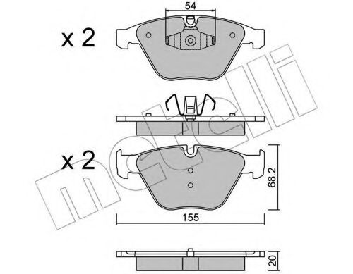 METELLI - 22-0558-6 - Комплект тормозных колодок, дисковый тормоз (Тормозная система)