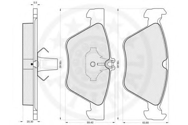 OPTIMAL - 10088 - Комплект тормозных колодок, дисковый тормоз