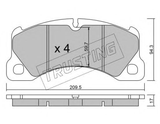 TRUSTING - 973.3 - Комплект тормозных колодок, дисковый тормоз (Тормозная система)
