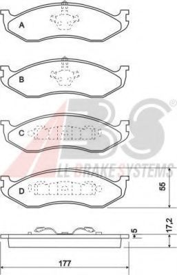 A.B.S. - 38477 - Комплект тормозных колодок, дисковый тормоз (Тормозная система)
