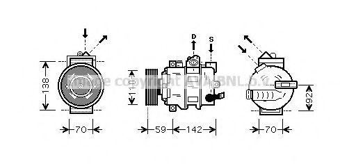 AVA QUALITY COOLING - AIK270 - Компрессор, кондиционер (Кондиционер)