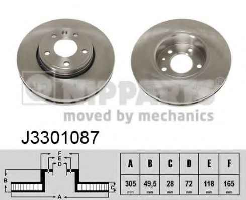 NIPPARTS - J3301087 - Тормозной диск (Тормозная система)