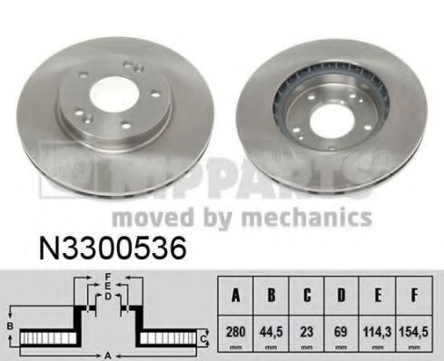 NIPPARTS - N3300536 - Тормозной диск (Тормозная система)