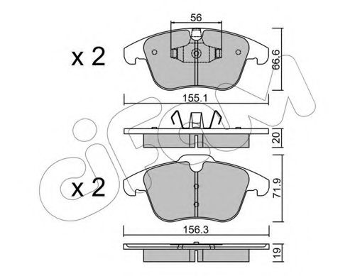 CIFAM - 822-675-0 - Комплект тормозных колодок, дисковый тормоз (Тормозная система)