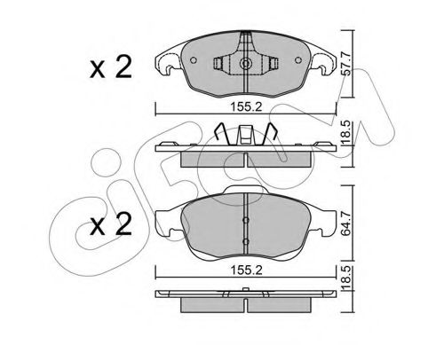 CIFAM - 822-800-0 - Комплект тормозных колодок, дисковый тормоз (Тормозная система)