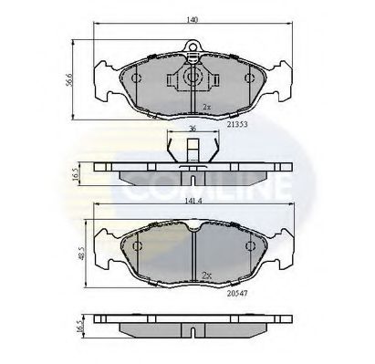 COMLINE - CBP0134 - Комплект тормозных колодок, дисковый тормоз (Тормозная система)