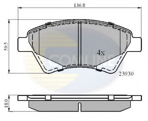 COMLINE - CBP01160 - Комплект тормозных колодок, дисковый тормоз (Тормозная система)